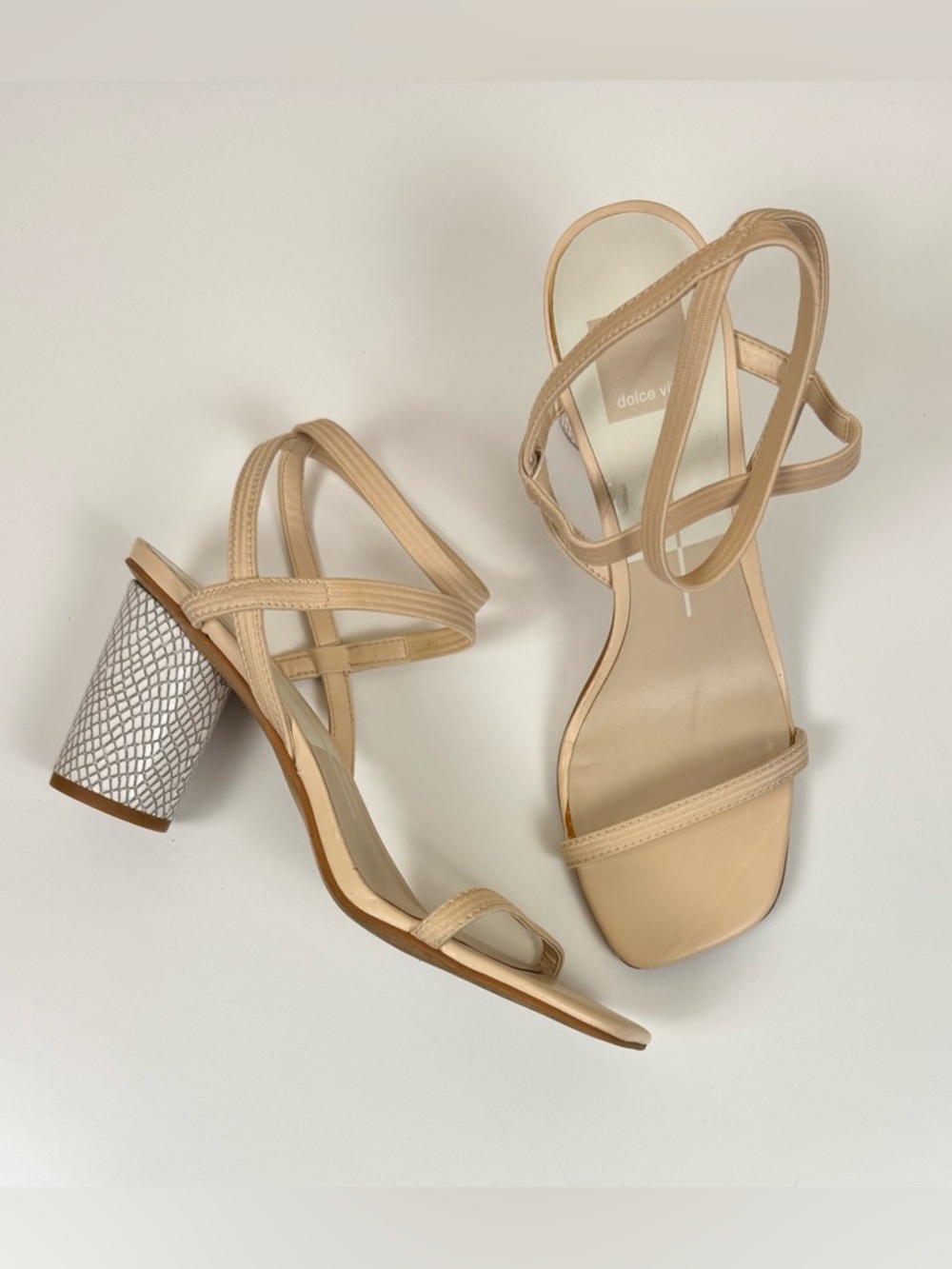 Dolce Vita Elastic Ankle Strap Block Heeled Sandal